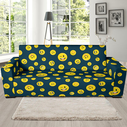 Smiley Face Emoji Print Design LKS301 Sofa Slipcover