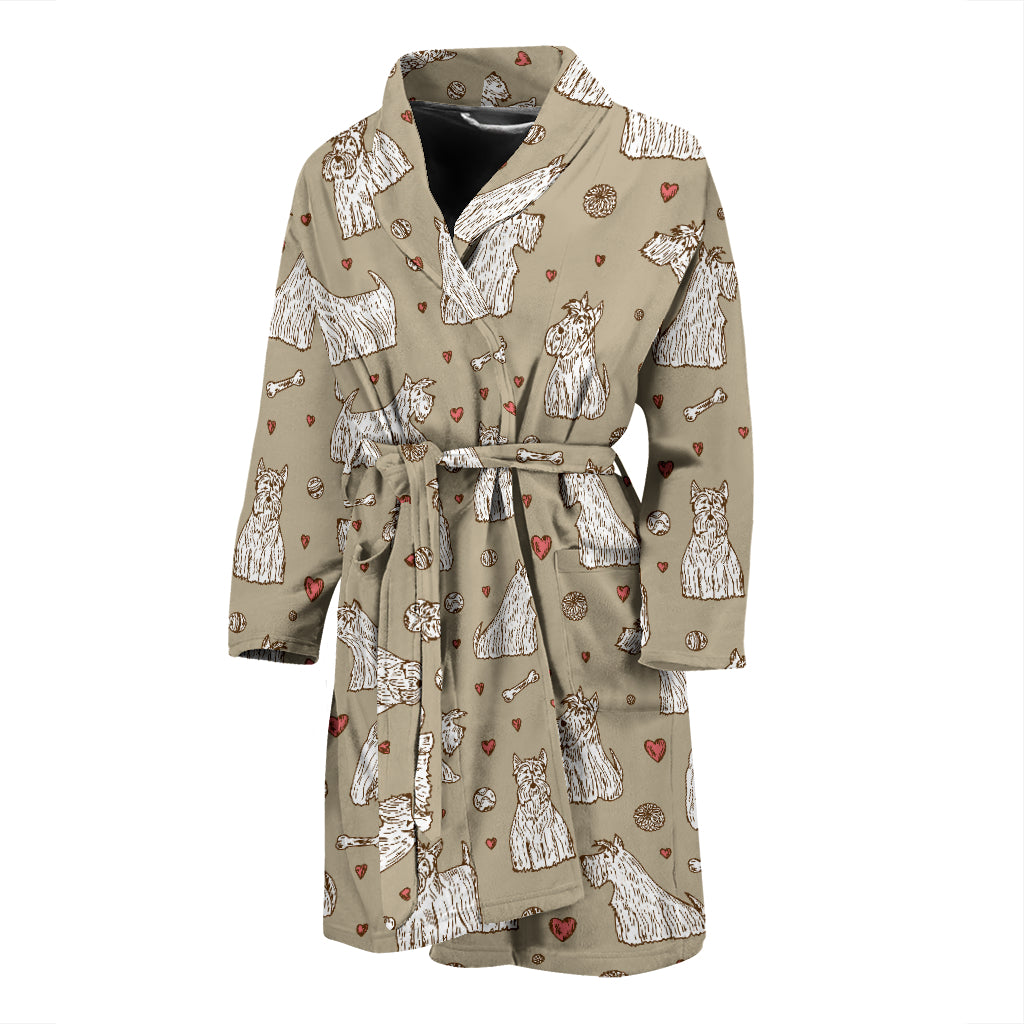 Scottish Terriers Print Design LKS3017 Men Bathrobe
