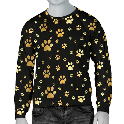 Paw Gold Print Men Long Sleeve Sweatshirt