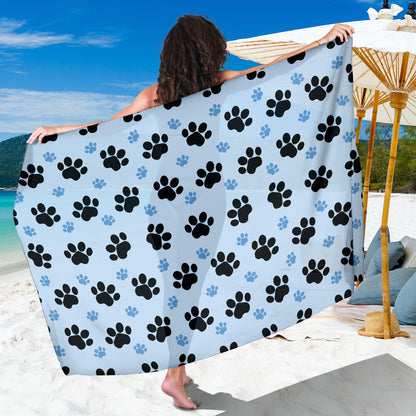 Paw Pattern Print Design A04 Sarong Pareo Wrap
