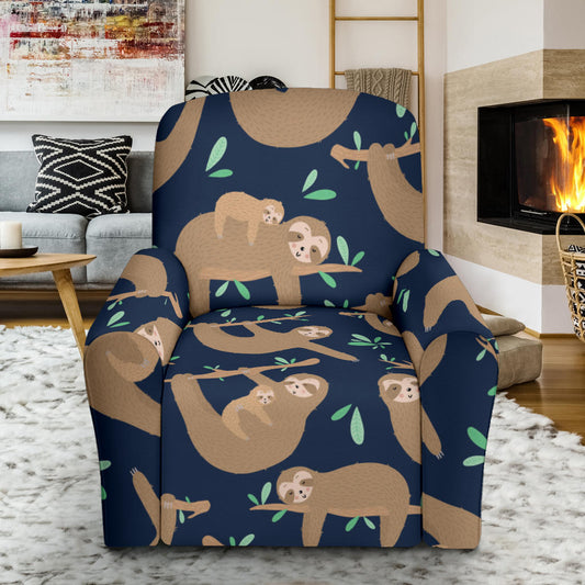 Sloth Print Design LKS307 Recliner Slipcover with Pocket