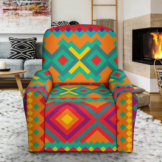 Mexican Pattern Print Design 04 Recliner Slipcover with Pocket