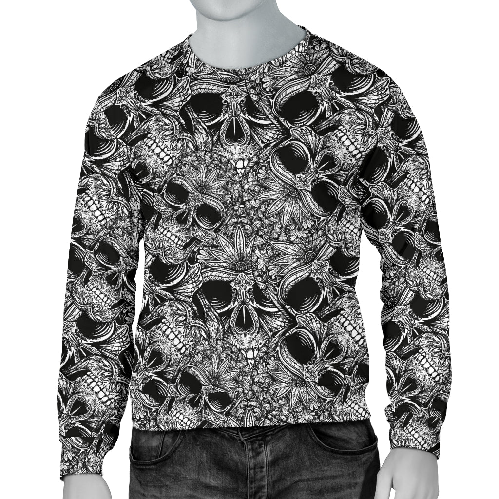 Skull Tattoo Design Print Men Long Sleeve Sweatshirt