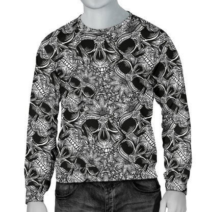 Skull Tattoo Design Print Men Long Sleeve Sweatshirt