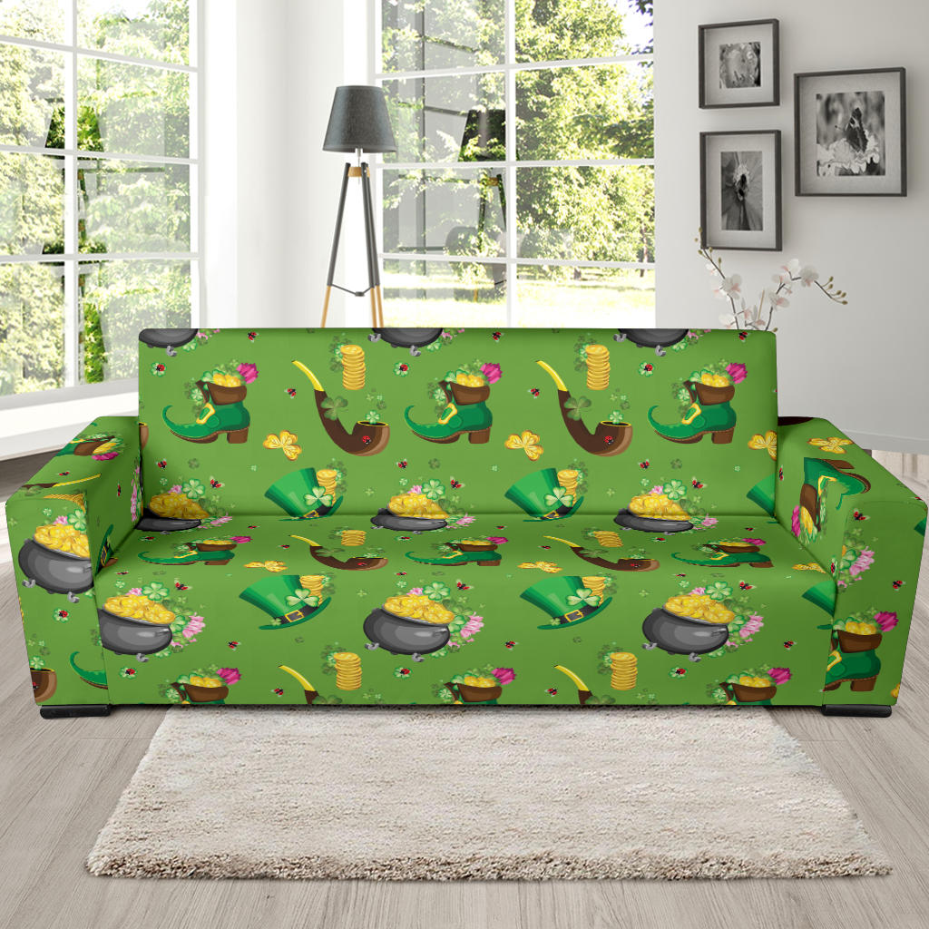 Shamrock Saint Patrick's Day Print Design LKS306 Sofa Slipcover