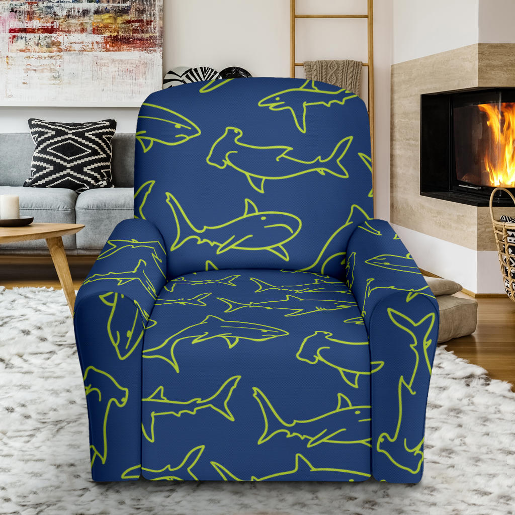 Shark Print Design LKS301 Recliner Slipcover with Pocket