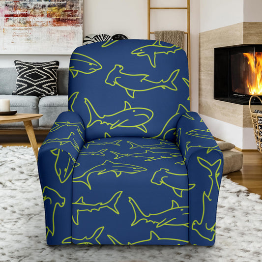Shark Print Design LKS301 Recliner Slipcover with Pocket