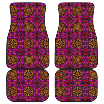 kaleidoscope Abstract Print Design Car Floor Mats Front Back