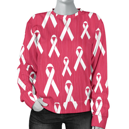 Breast Cancer Awareness Symbol Women Long Sleeve Sweatshirt