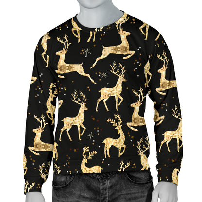 Deer Gold Pattern Men Long Sleeve Sweatshirt