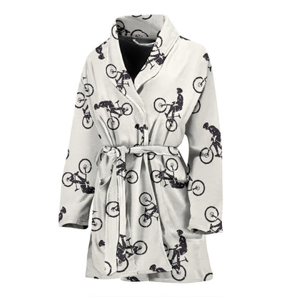 Mountain bike Pattern Print Design 01 Women Bathrobe