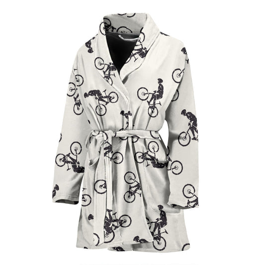 Mountain bike Pattern Print Design 01 Women Bathrobe