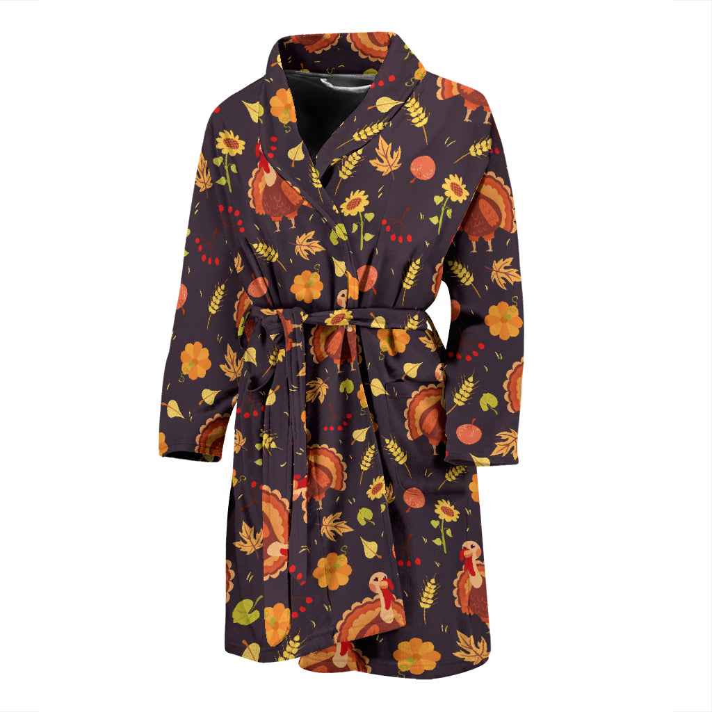 Thanksgiving Print Design LKS305 Men Bathrobe