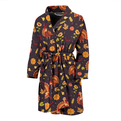 Thanksgiving Print Design LKS305 Men Bathrobe