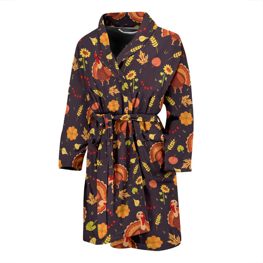 Thanksgiving Print Design LKS305 Men Bathrobe
