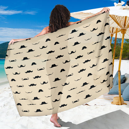 Mustache Pattern Print Design A03 Sarong Pareo Wrap
