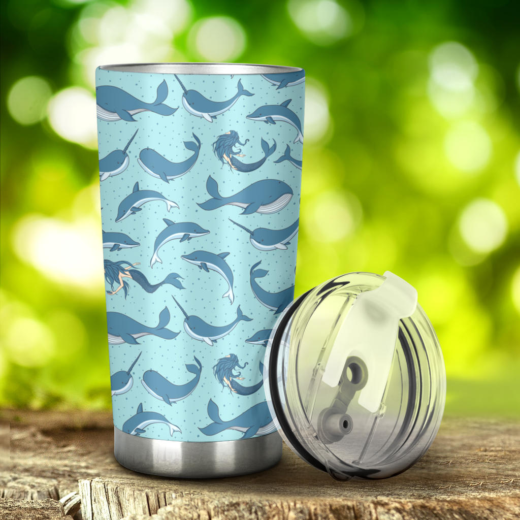 Narwhal Themed Print Tumbler