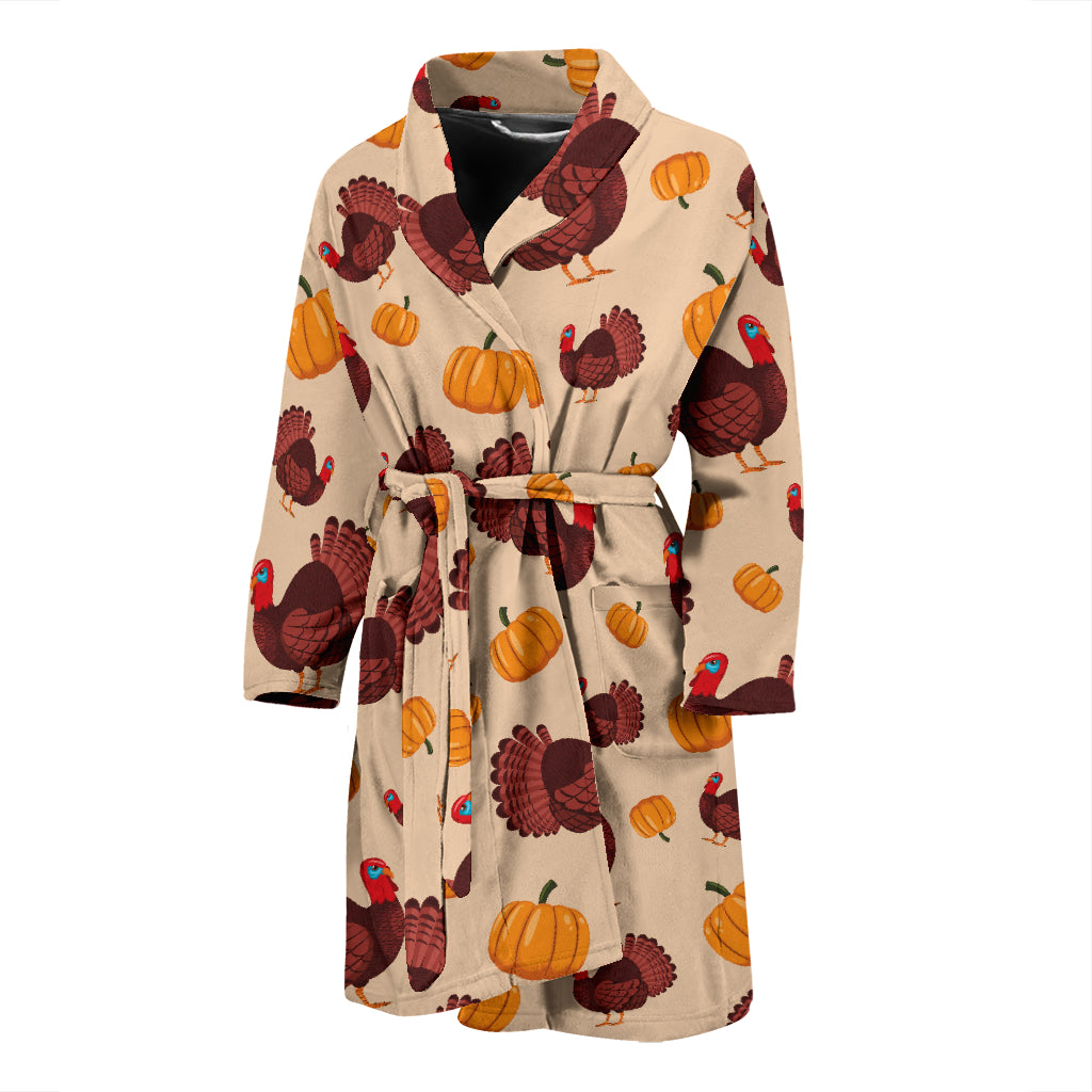 Thanksgiving Print Design LKS308 Men Bathrobe