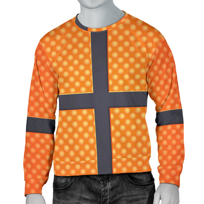 Basketball Texture Print Pattern Men Long Sleeve Sweatshirt