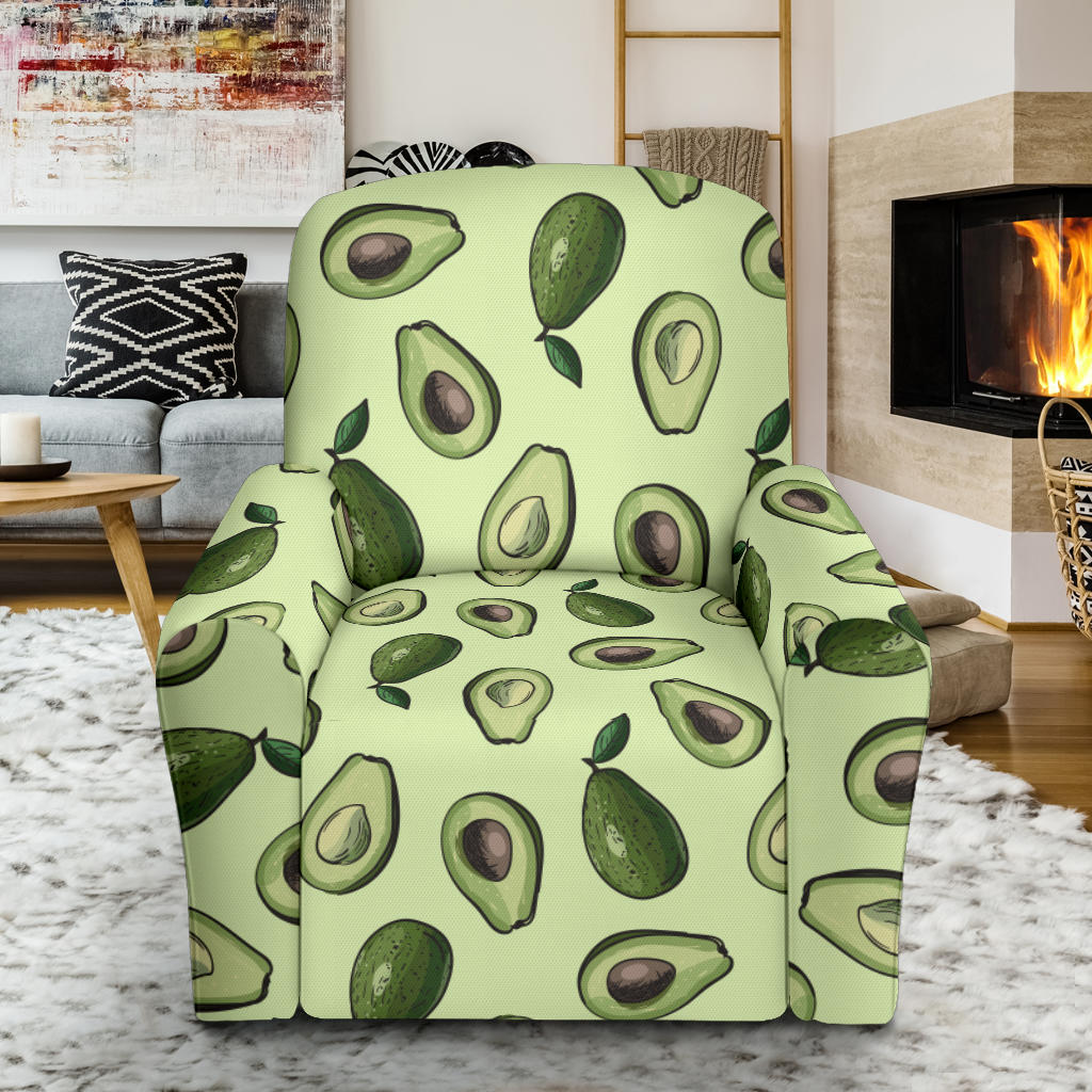 Avocado Pattern Print Design 02 Recliner Slipcover with Pocket