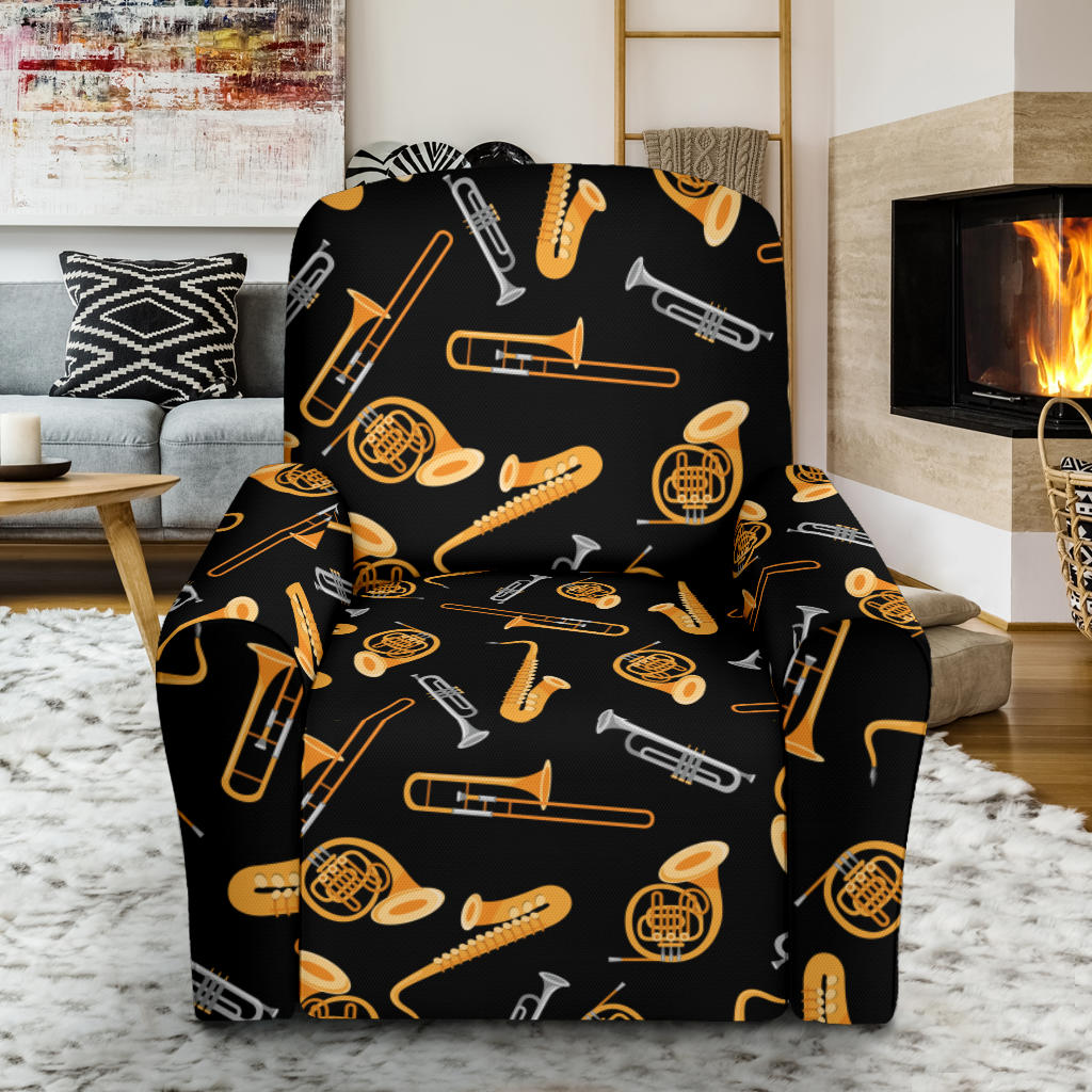 Jazz Pattern Print Design 01 Recliner Slipcover with Pocket