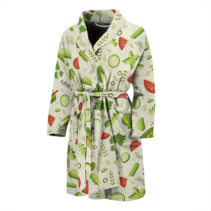 Salad Vegetable Print Design LKS302 Men Bathrobe