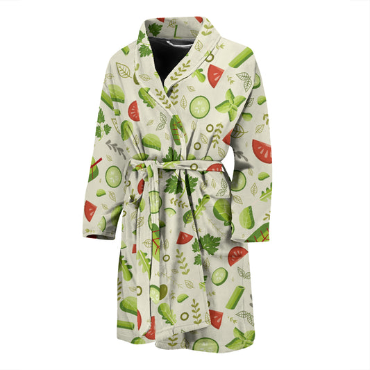 Salad Vegetable Print Design LKS302 Men Bathrobe