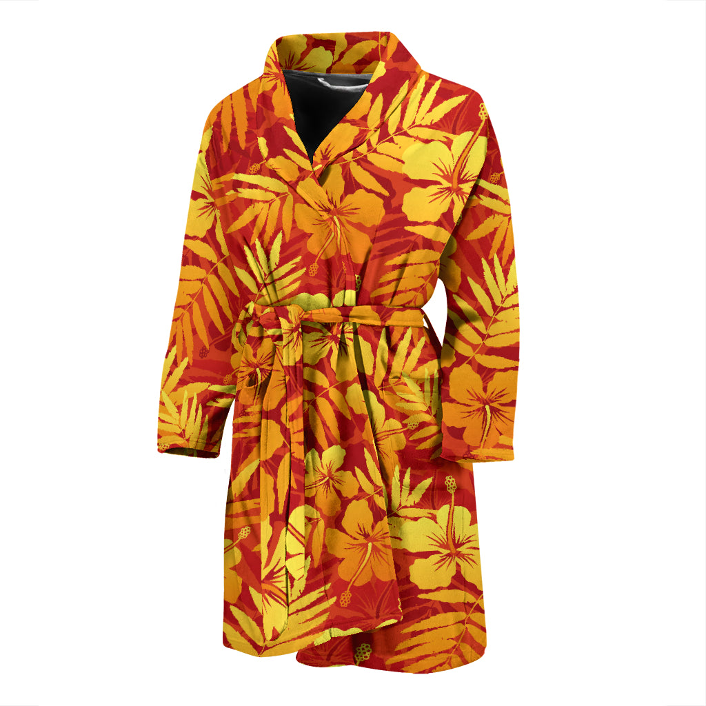Hibiscus Summer Print Design LKS302 Men Bathrobe