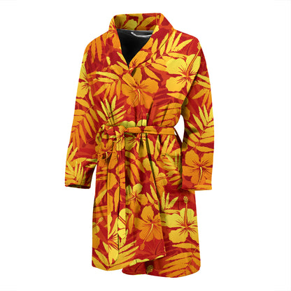 Hibiscus Summer Print Design LKS302 Men Bathrobe