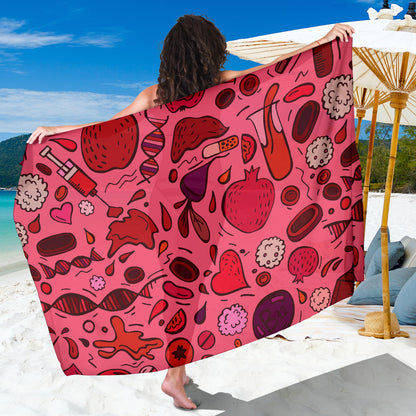 Phlebotomist Pattern Print Design A01 Sarong Pareo Wrap