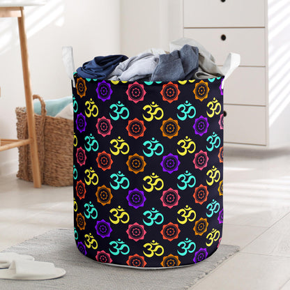 Chakra OM Print Pattern Laundry Basket