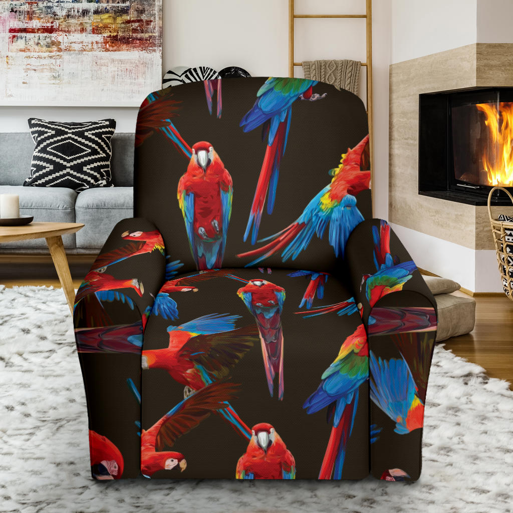 Macaw Pattern Print Design 04 Recliner Slipcover with Pocket