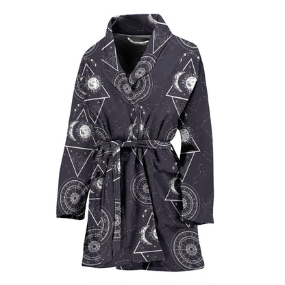 Sun Moon Print Design LKS309 Women Bathrobe