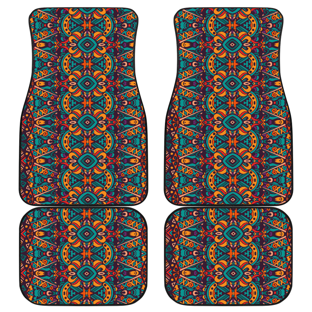 Ethnic Style Print Pattern Car Floor Mats Front Back