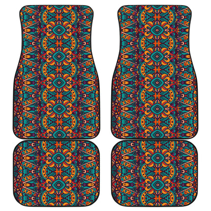 Ethnic Style Print Pattern Car Floor Mats Front Back