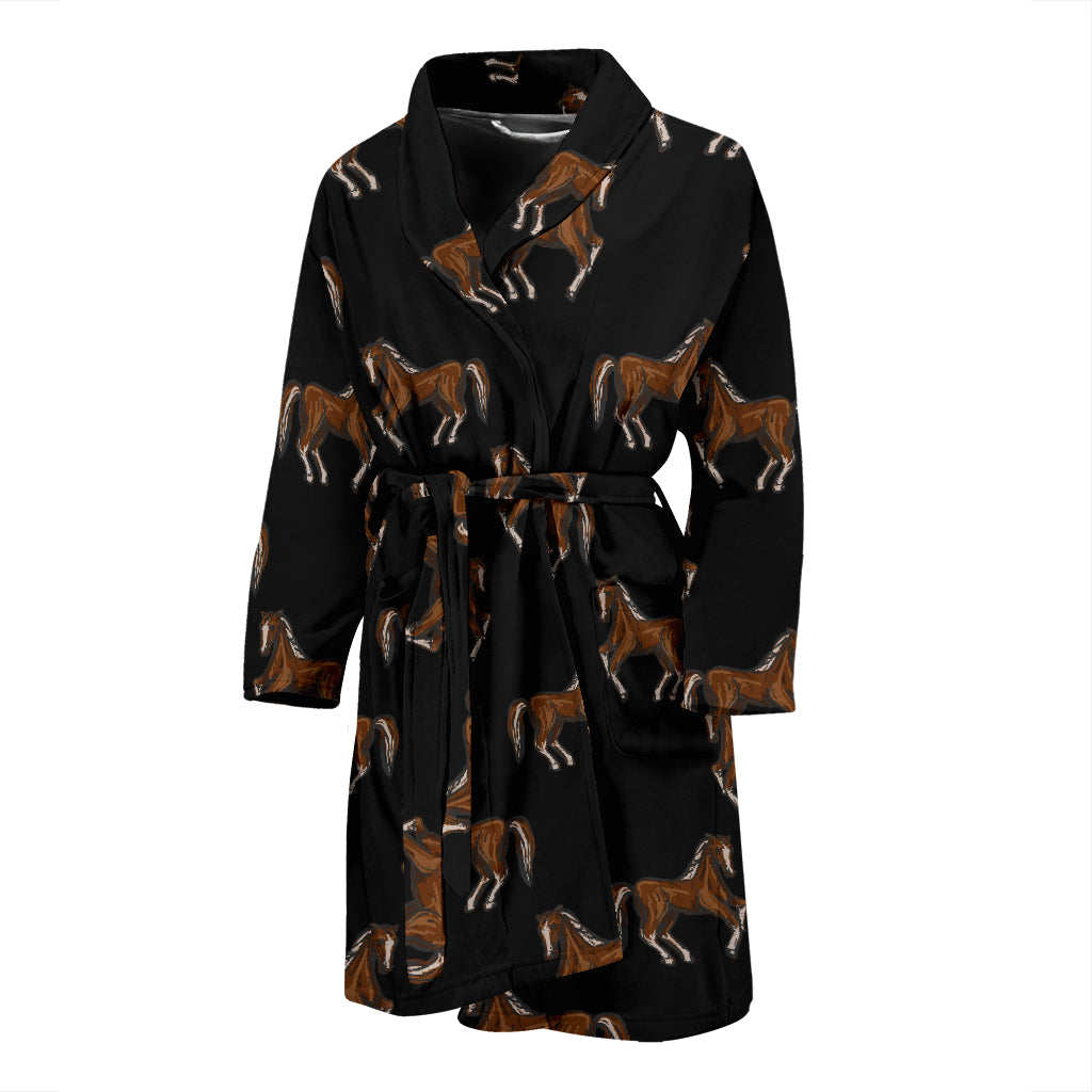 Horse Print Design LKS3010 Men Bathrobe