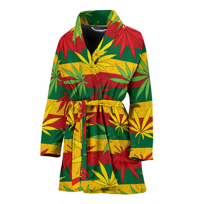 Rasta Pattern Print Design A03 Women Bathrobe