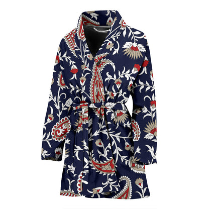 Paisley Pattern Print Design A05 Women Bathrobe