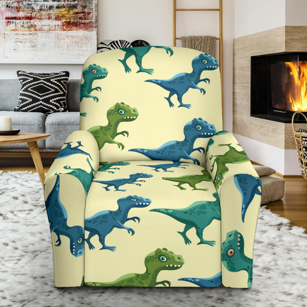 T Rex Pattern Print Design A04 Recliner Slipcover with Pocket