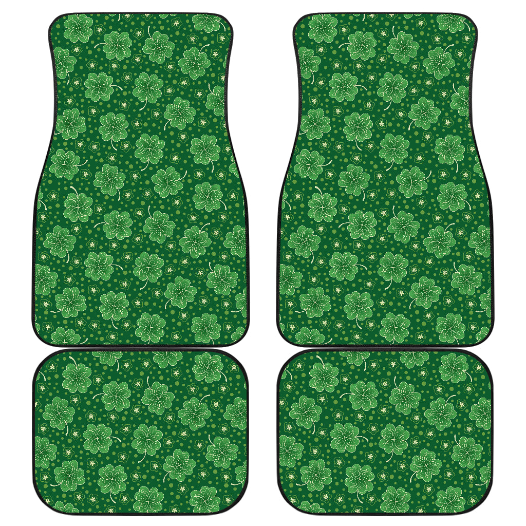 Shamrock Design Print Car Floor Mats Front Back
