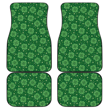 Shamrock Design Print Car Floor Mats Front Back