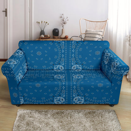 Bandana Blue Print Design LKS301 Loveseat Couch Slipcover