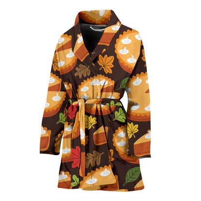 Pie Pattern Print Design A03 Women Bathrobe