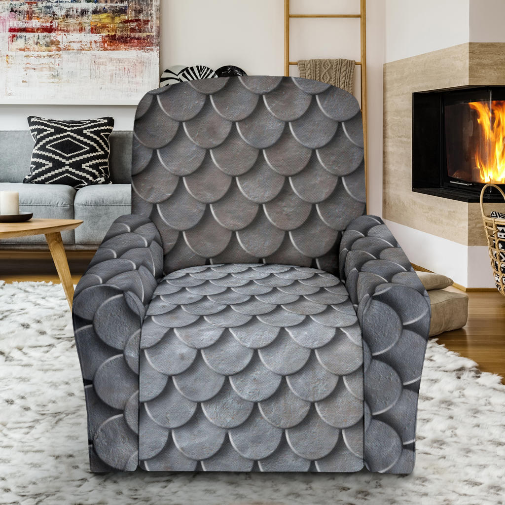 Armor Scales Pattern Print Design 03 Recliner Slipcover with Pocket