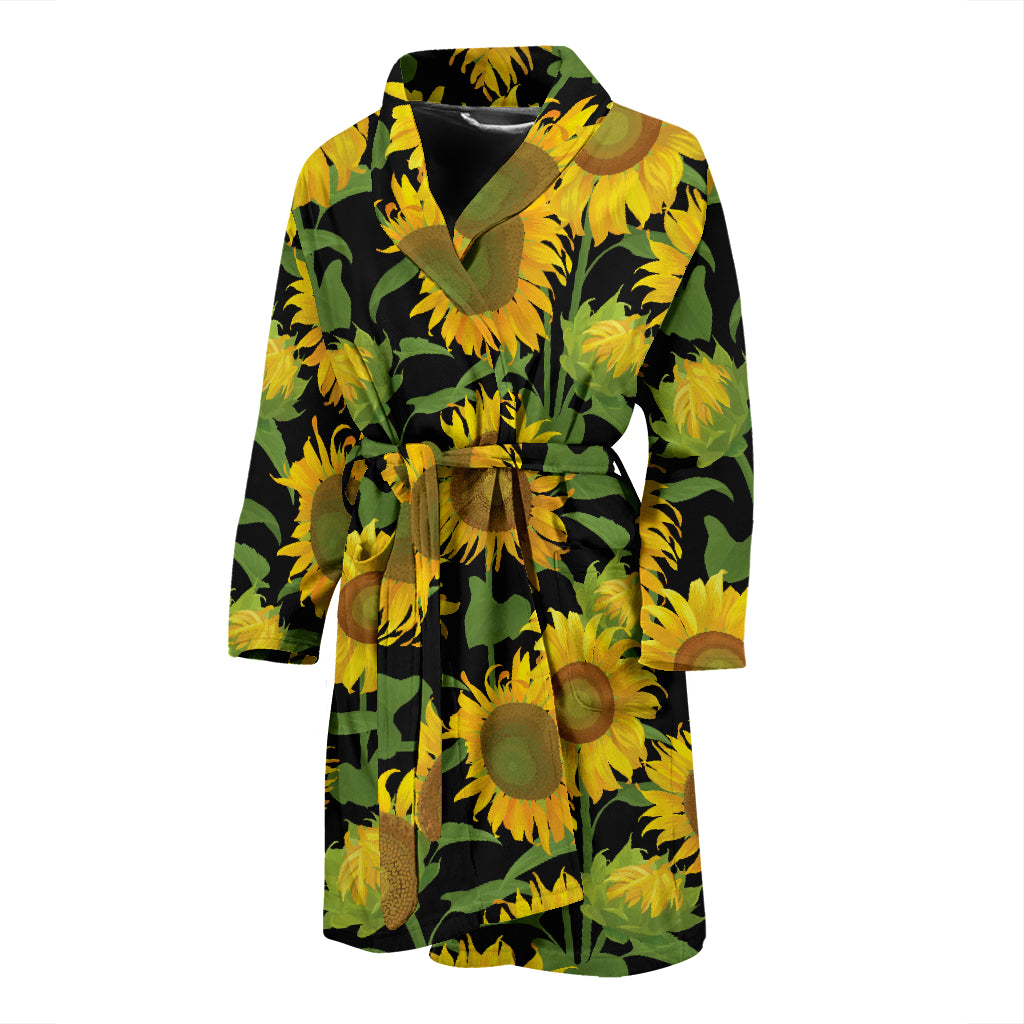 Sunflower Print Design LKS302 Men Bathrobe