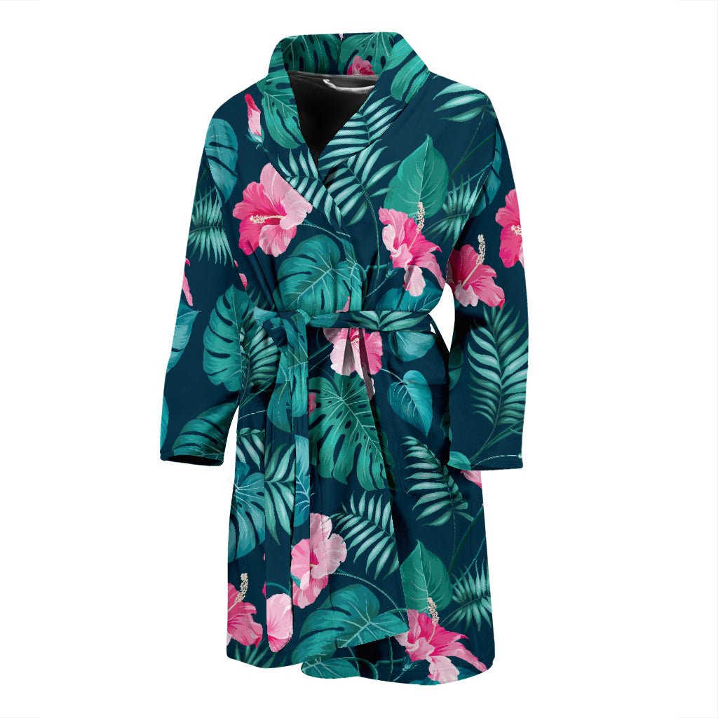 Summer Floral Print Design LKS301 Men Bathrobe