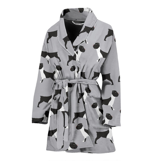 Boxers Pattern Print Design 01 Women Bathrobe