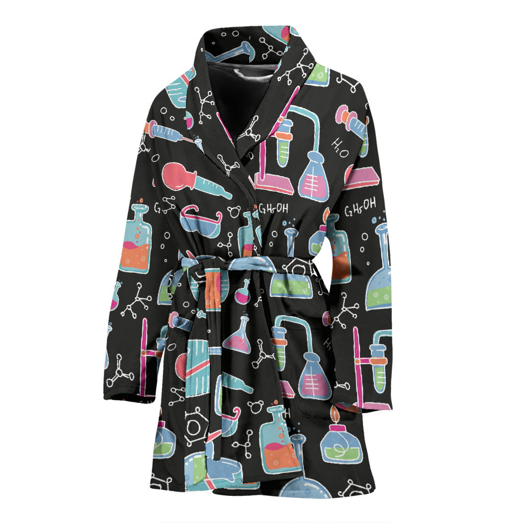 Chemical Pattern Print Design 06 Women Bathrobe
