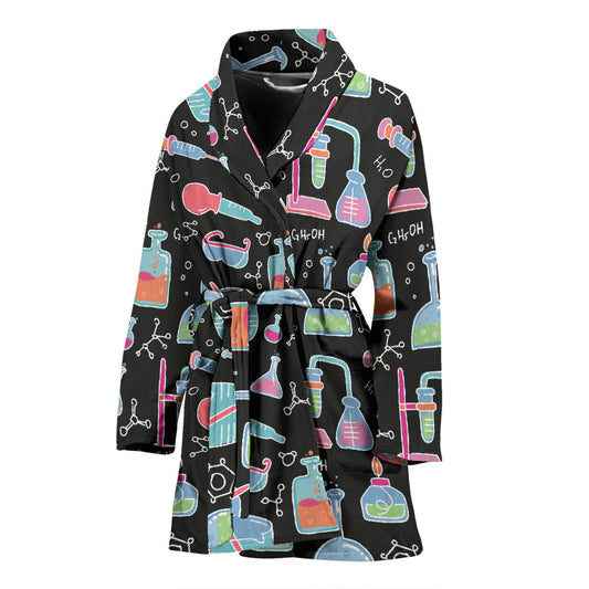 Chemical Pattern Print Design 06 Women Bathrobe