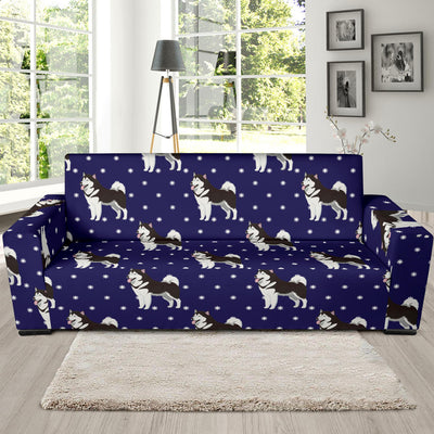 Alaskan Malamute Pattern Print Design 04 Sofa Slipcover